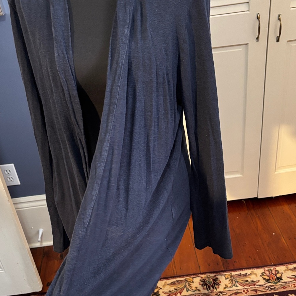 J. Jill Navy Open Drape Lightweight Cardigan - Picture 3 of 8
